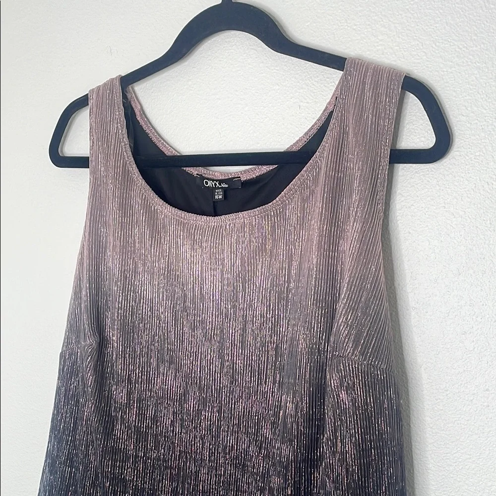 NWT David's Bridal Onyx Crinkled Ombre Plus Size Three-Piece Pantsuit - Picture 9 of 15